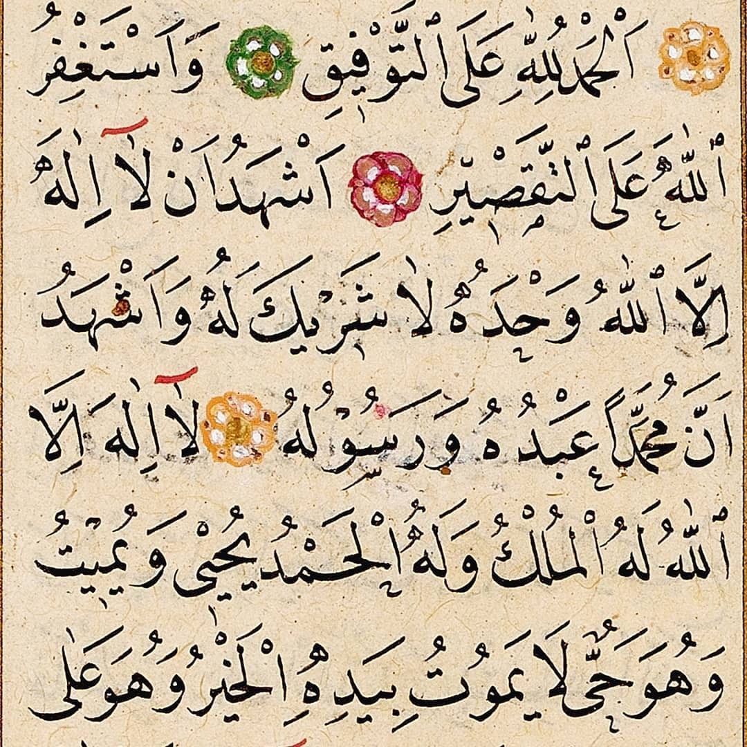 Illuminated Naskh manuscript page